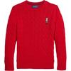 Polo Sweater FW24 Bear Embroidery Solid Color Crewneck Cable Knit Millennium Red Kids Kids Sweater CWPOSWEY6820534-600