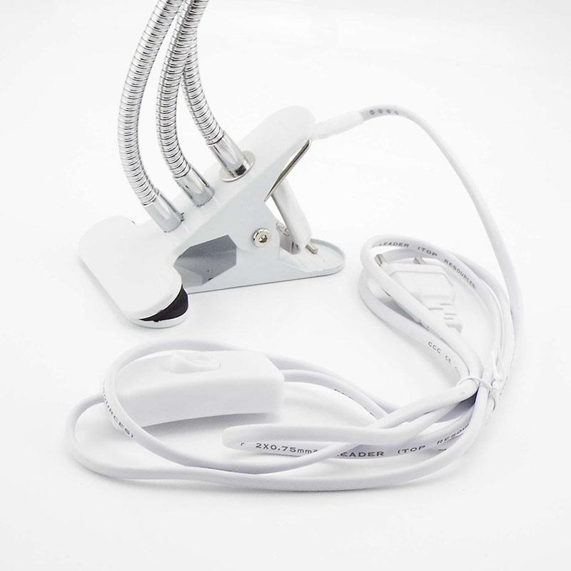 Гибкий держатель настольной лампы на 360 градусов, 3 головки, разъем E27, цокольный светильник с кабелем включения и выключения для светодиодных ламп для выращивания растений