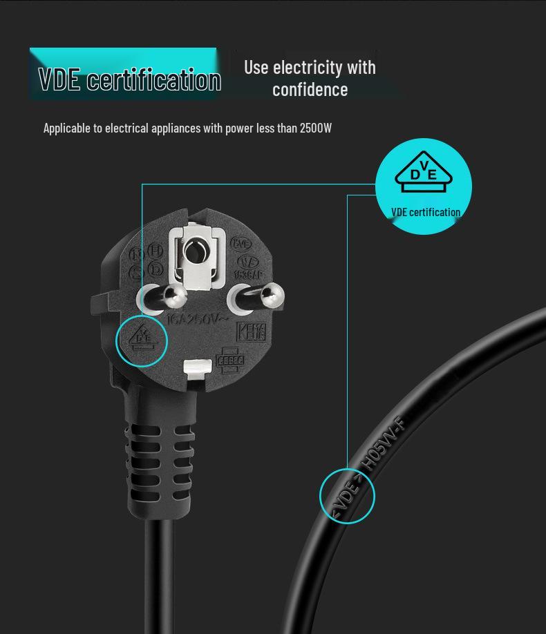 European Standard 3-Core Retractable Spring Extension Power Cord with Plug Socket