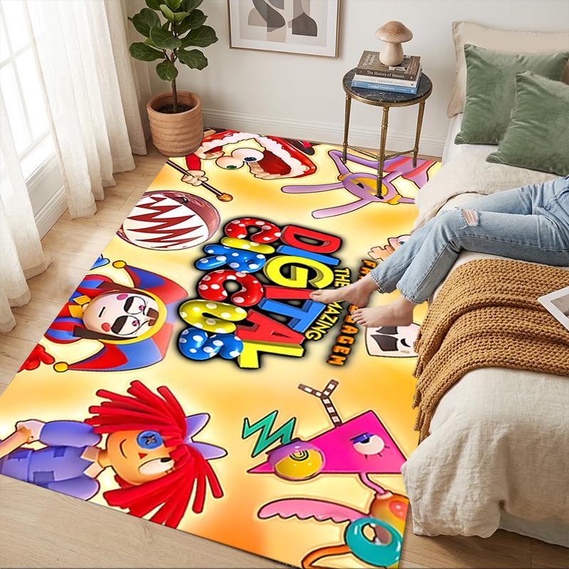 Digital Circus Living Room Nonslip Area Rug Soft Carpet For Bedroom Game Playroom Sofa Office Home Decor Doormat Christmas Gift C9261356