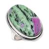 Natural Ruby Zosite Gemstone 925 Sterling Silver Jewelry Ring Size 8.5 V0V83
