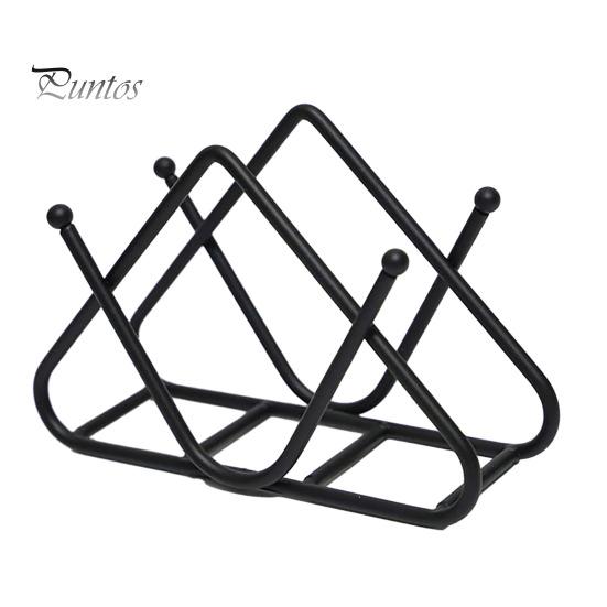 Железный держатель для бумажных полотенец Треугольная форма Нержавеющая сталь Большая емкость Полированная без деформации Бар Офисный кухонный стол Держатель для салфеток Диспенсер для салфеток