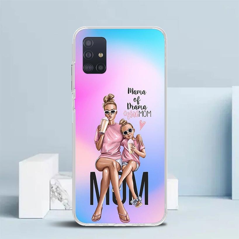 Женская Модная Девочка Супер Мама Ребенок Мягкий Чехол для Samsung Galaxy A12 A22 A32 A52 A72 A02S Чехол для Телефона Note 20 Ultra 10 S10 Plus A5