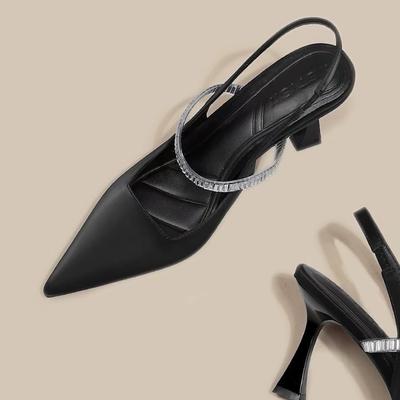 Белые сандалии с головой-сумкой из стразов, женские летние новые, темпераментные, на шпильке, на высоком каблуке, с юбкой, остроносые туфли-лодочки