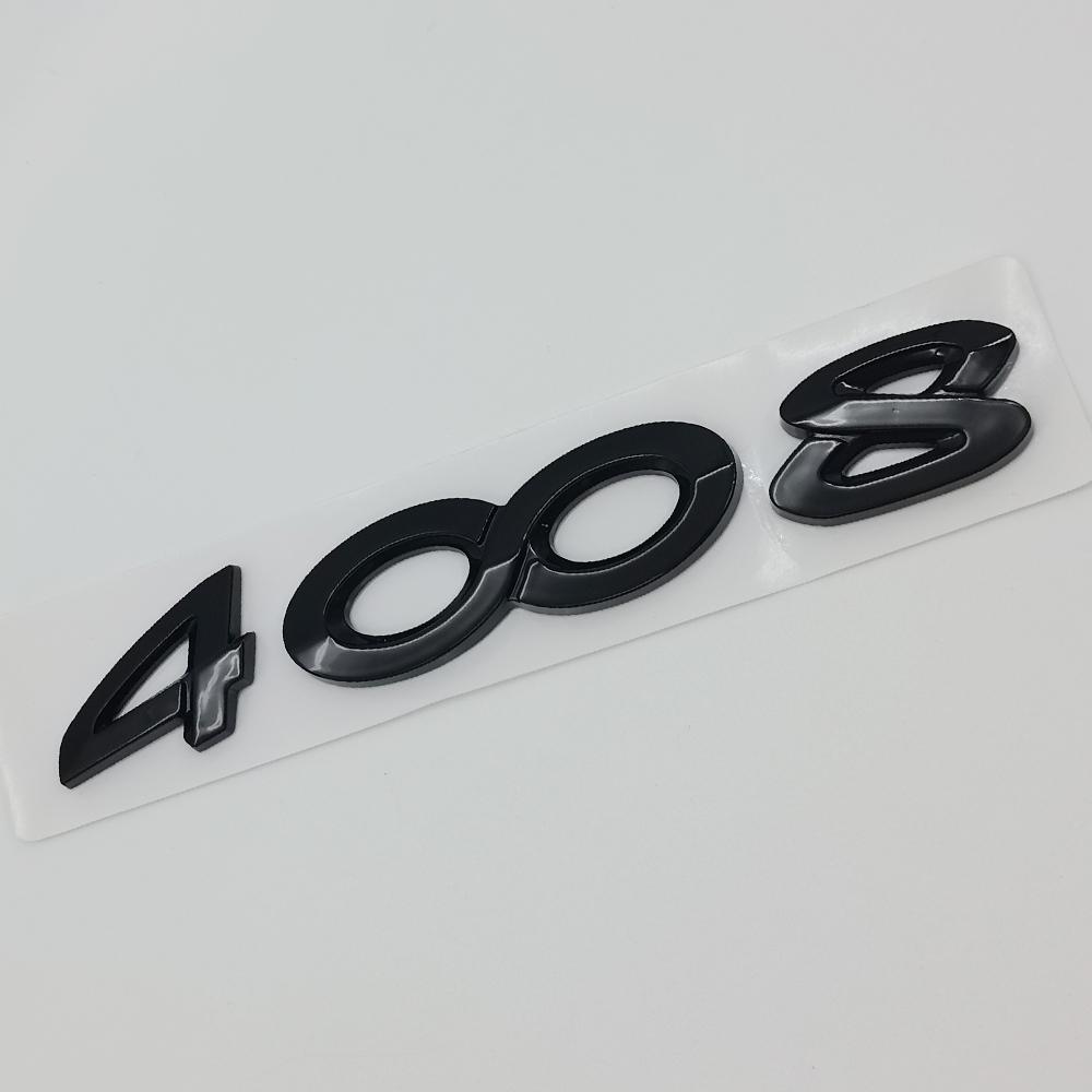 3D ABS Car Stickers Chrome Black Logo Letters 2008 3008 4008 5008 Emblem Badge For Peugeot Rear Trunk Sticker Decal Accessories