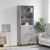 VidaXL Highboard Sonoma Grey 69.5x34x180 Cm Engineered Wood 3189475
