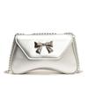 Stylish Pu Shoulder Bag For Women 2024 Sweet Bowknot Crossbody Bag Trendy