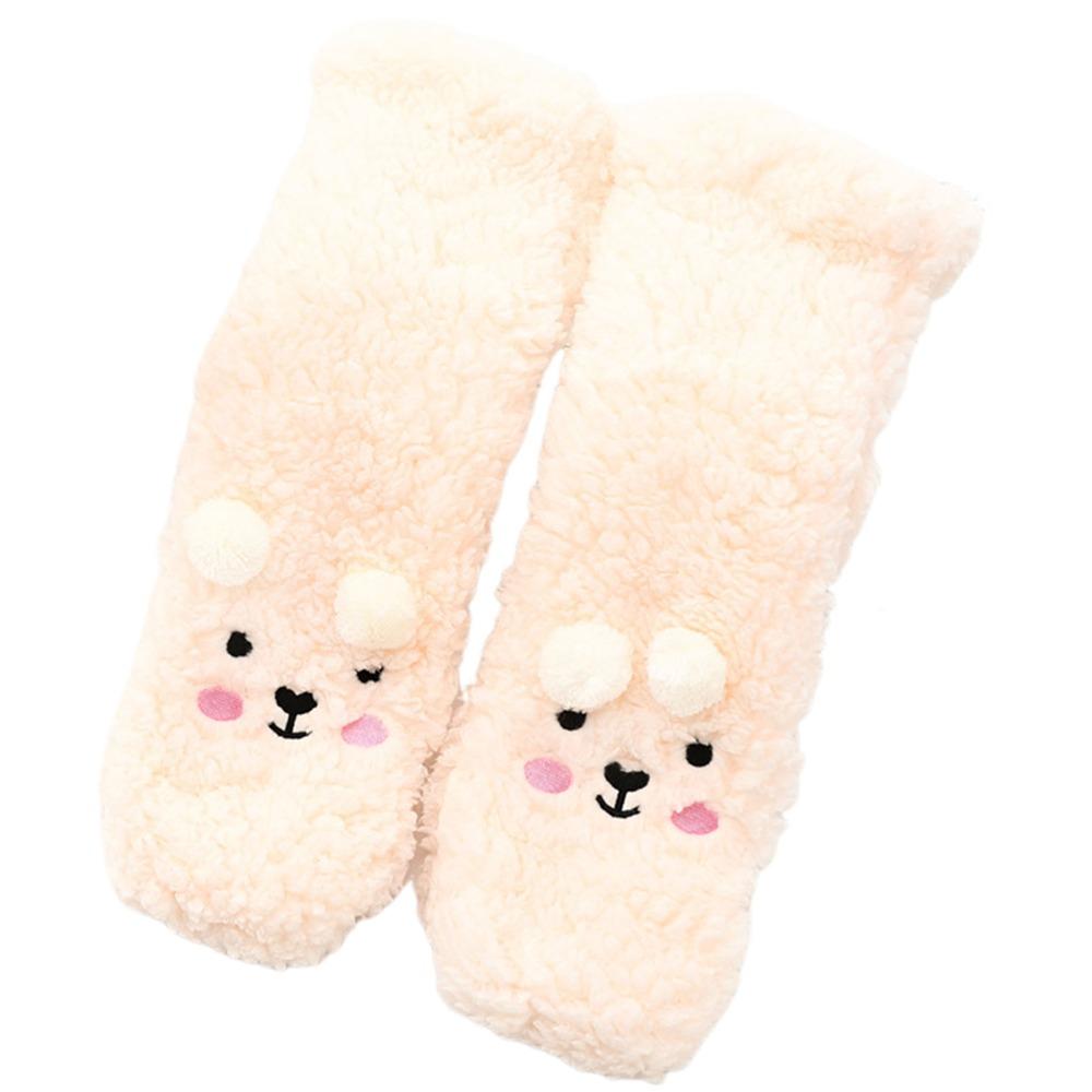 Embroidery Thick Thermal Socks Cartoon Animal Graphic Socks Kawaii Winter Floor Socks  Indoor