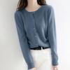 Women Sweater Fashionable Crew Neck Button Closure Cardigan Soft Comfortable Knitted Sweater for Daily Wear