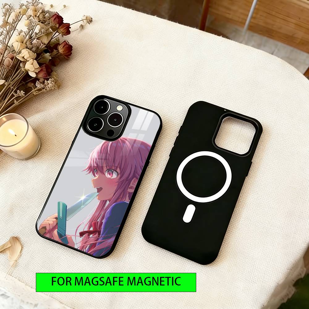 Чехол для телефона Гасай Юно из «Дневника будущего» для iPhone 17, 16, 15, 14, 13, 12, 11 Plus, Pro, магнитный, для беспроводной зарядки MagSafe