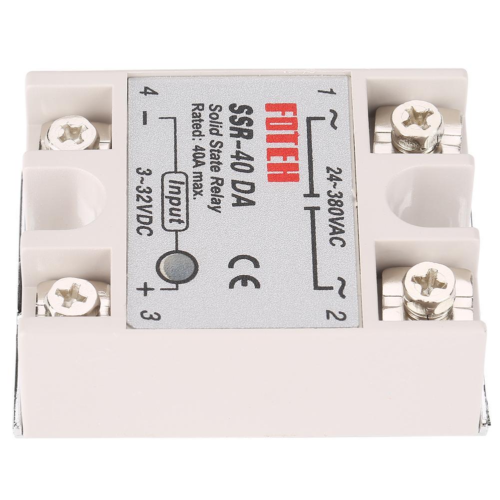 Single Phase -Ac State Relay Ssr-40Da 40A Input 3-32V Output 24-380V Ac