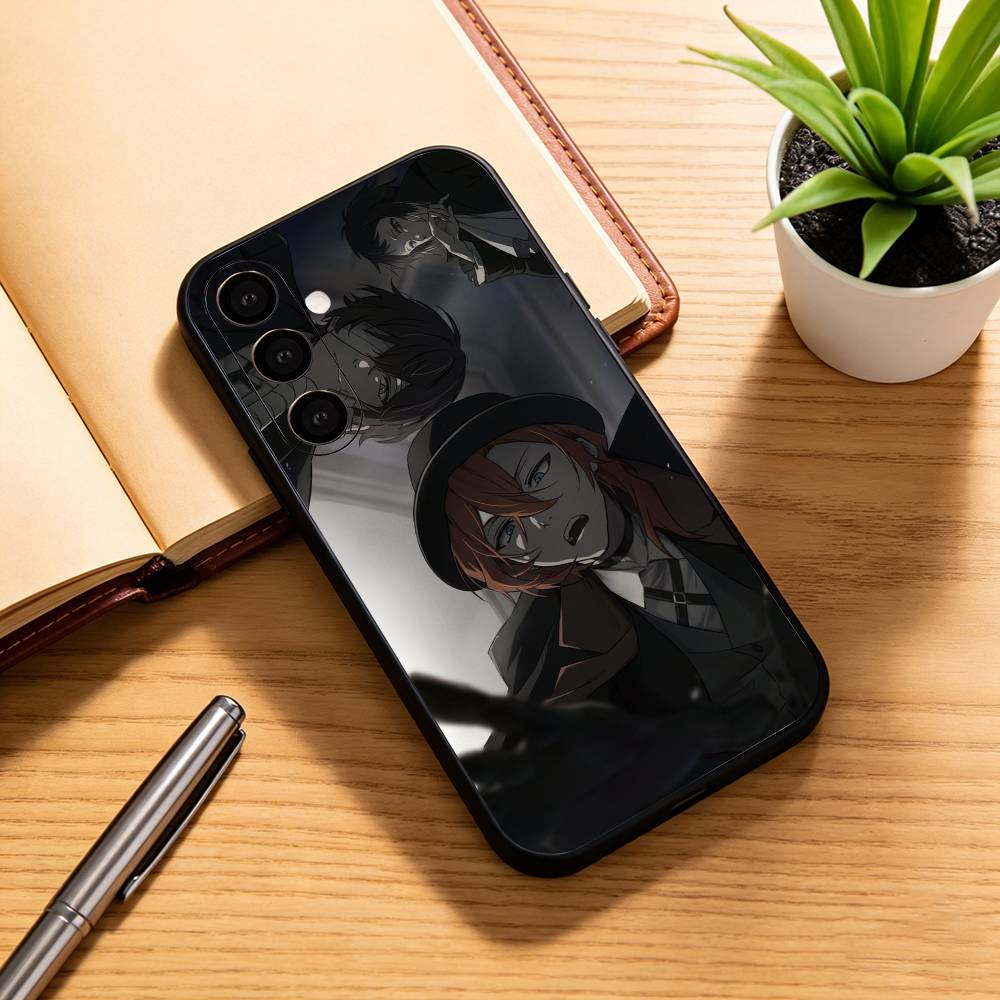 BSD D-Дадзай Осаму Чехол для телефона Черный Силиконовый Мягкий Для Samsung Galaxy A73,A72,A71,A70,A53,A52,A51