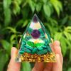 Magic Orgonite Pyramid Amethyst Crystal Sphere with Blue Quartz Natural Cristal Stone Orgone Energy Healing Reiki Meditation Tool Home Decor Gifts
