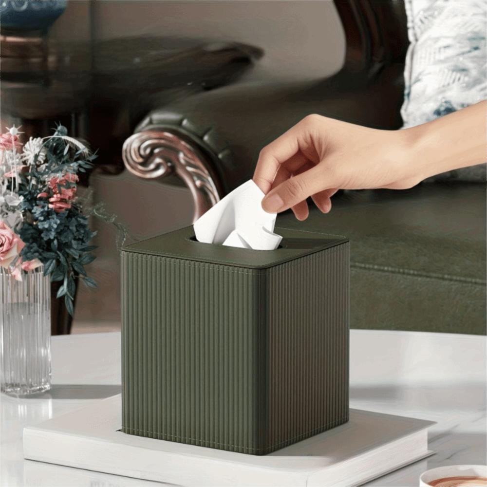 Magnetic Closure Tissue Dispenser Roman Column Stripe Car Tissue Holder Square Tissue Box Hotel