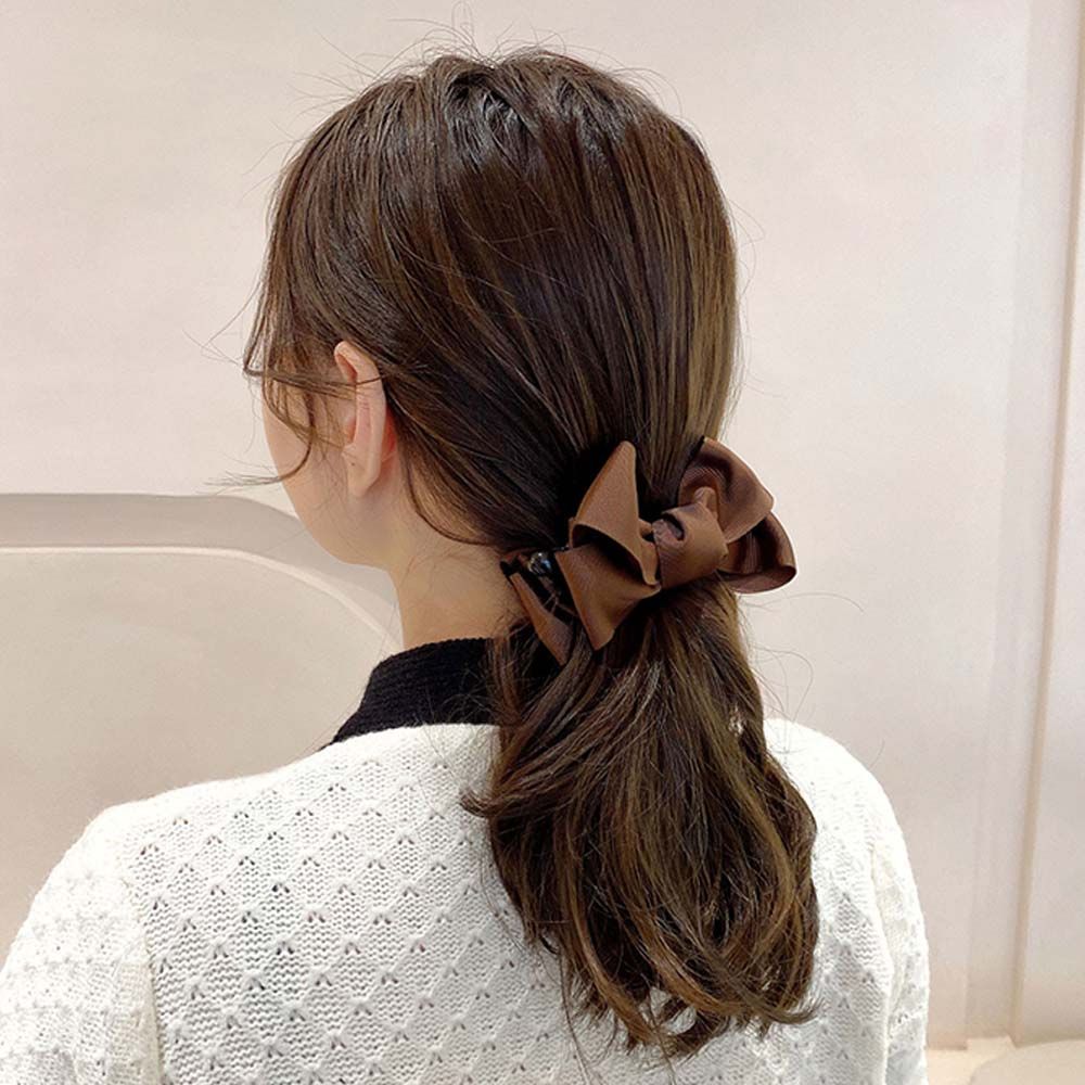 Ponytail Holder Bow Fabric Women Hair Clip Headwear Korean Style Vertical Clip Banana Clip