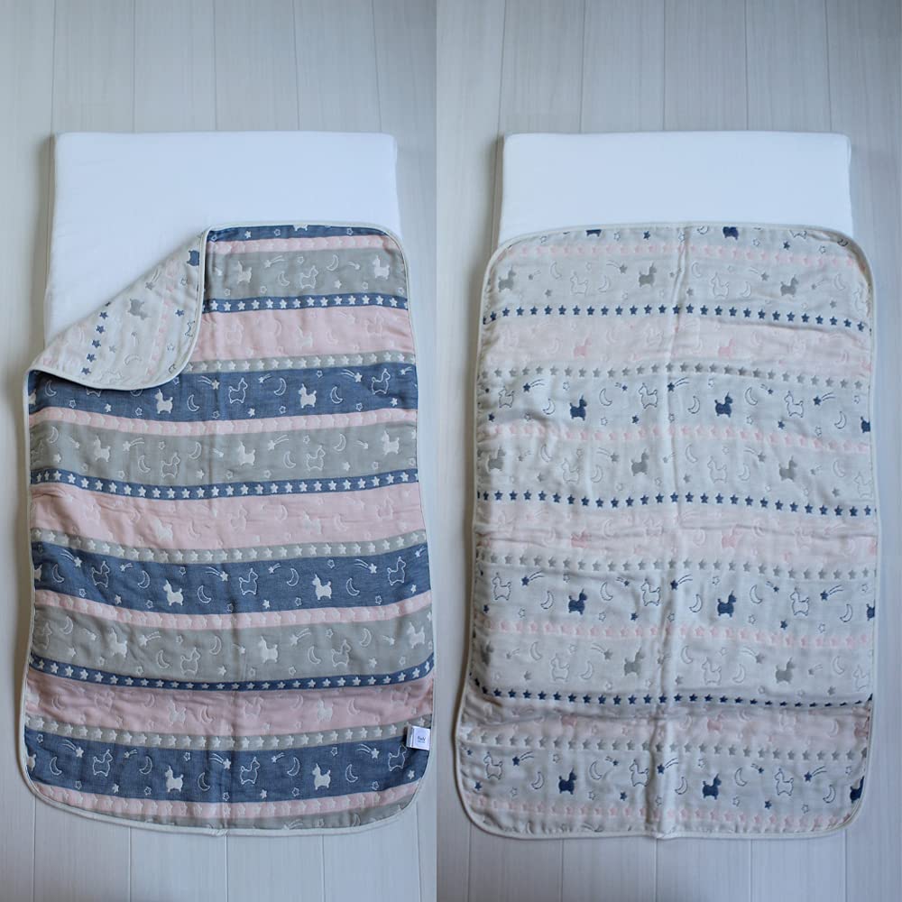 Rody nino nino Rody Марля Сделано в Детское Одеяло-пеленка 6-слойное одеяло, Япония, (Розовый/Темно-синий)