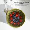 Ceramic Fruit Washing Bowl Built-In Drain Slots Fruit Rinse Bowl Berry Swirl Bowl  Table Serving