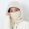 Winter thermal ear-protecting hat for men, with fleece lining, thick integrated neck warmer and face mask, suitable for women riding electric bikes,