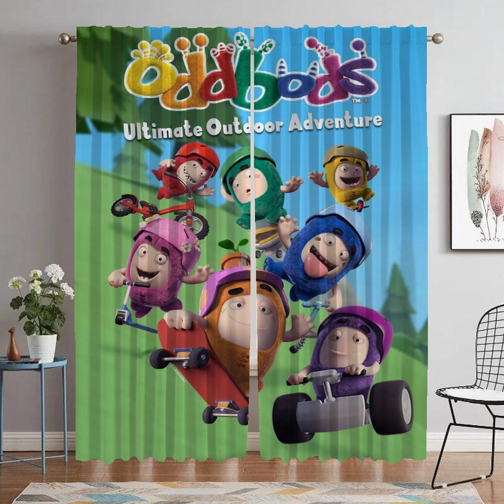 Светонепроницаемые шторы Oddbods для комнаты 2 панели Элегантные шторы для комнаты Жалюзи Украшение на Хэллоуин Перегородка Тюль для спальни гостиной