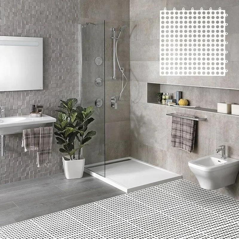 Резиновая напольная плитка мягкая ПВХ нескользящая плитка для соединения душевой коврик уличный подушка коврик для ванной комнаты палуба слив бассейн патио балкон