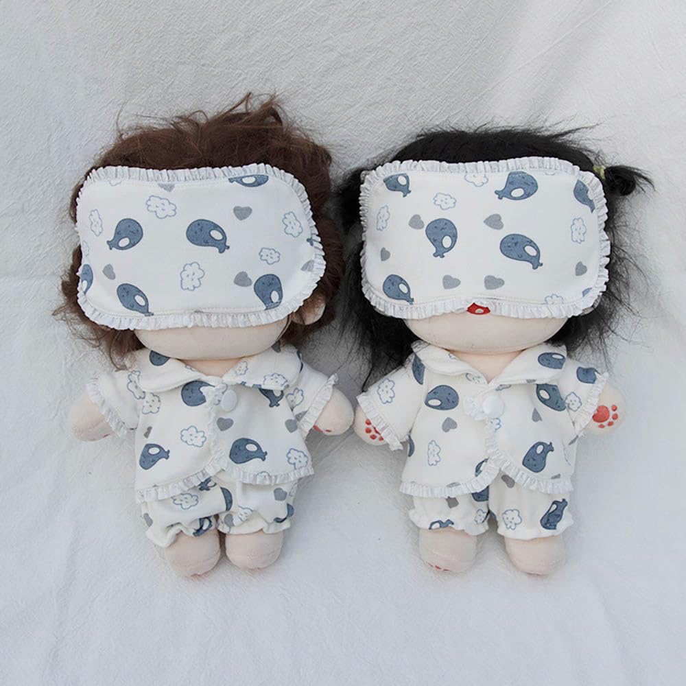Niannyyhouse 10см 15см 20см 40см Плюшевая игрушка Одежда Маска для глаз Куртка Брюки Комплект пижамы Хлопковая кукла Аксессуары Наряжаться (10см)