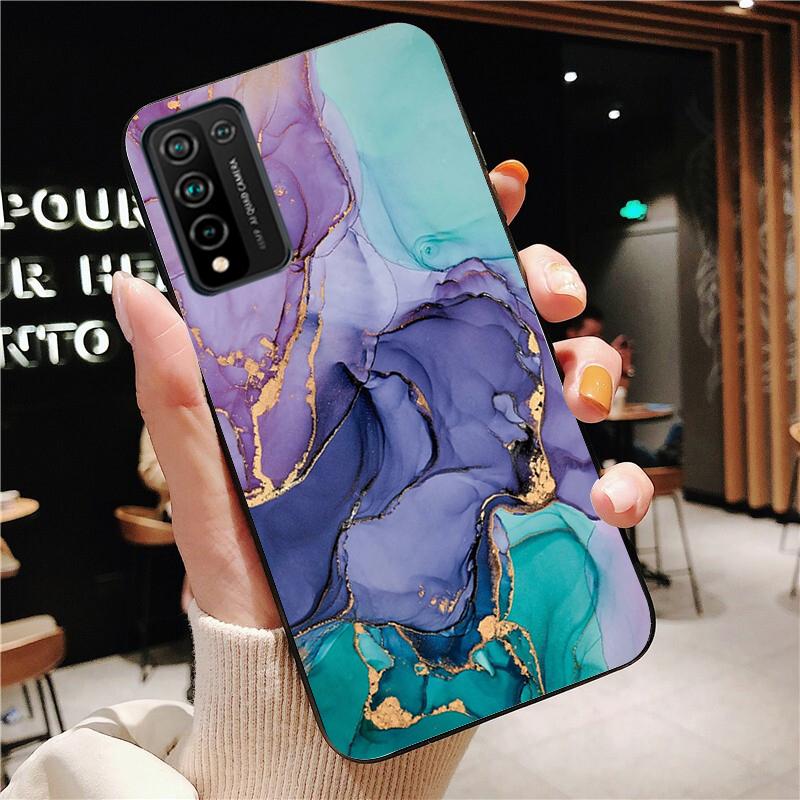 Зеленый, синий, фиолетовый мраморный чехол для телефона для Huawei Honor 50 10X Lite 20 7A 7C 8X 9X Pro 9A 8A 8S 9S 10i 20S 20lite 7X 10 lite