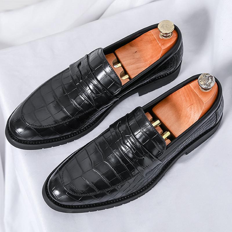 New Designer Penny Loafter Fashion Men Alligator Pattern Casual Shoes Formal Wedding Dress Homecoming Footwear Zapatos Hombre