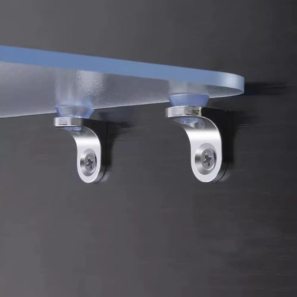 Rounded Corner Shelf Brackets Zinc Alloy Cabinet Shelf Supports For Furniture Glass Shelves