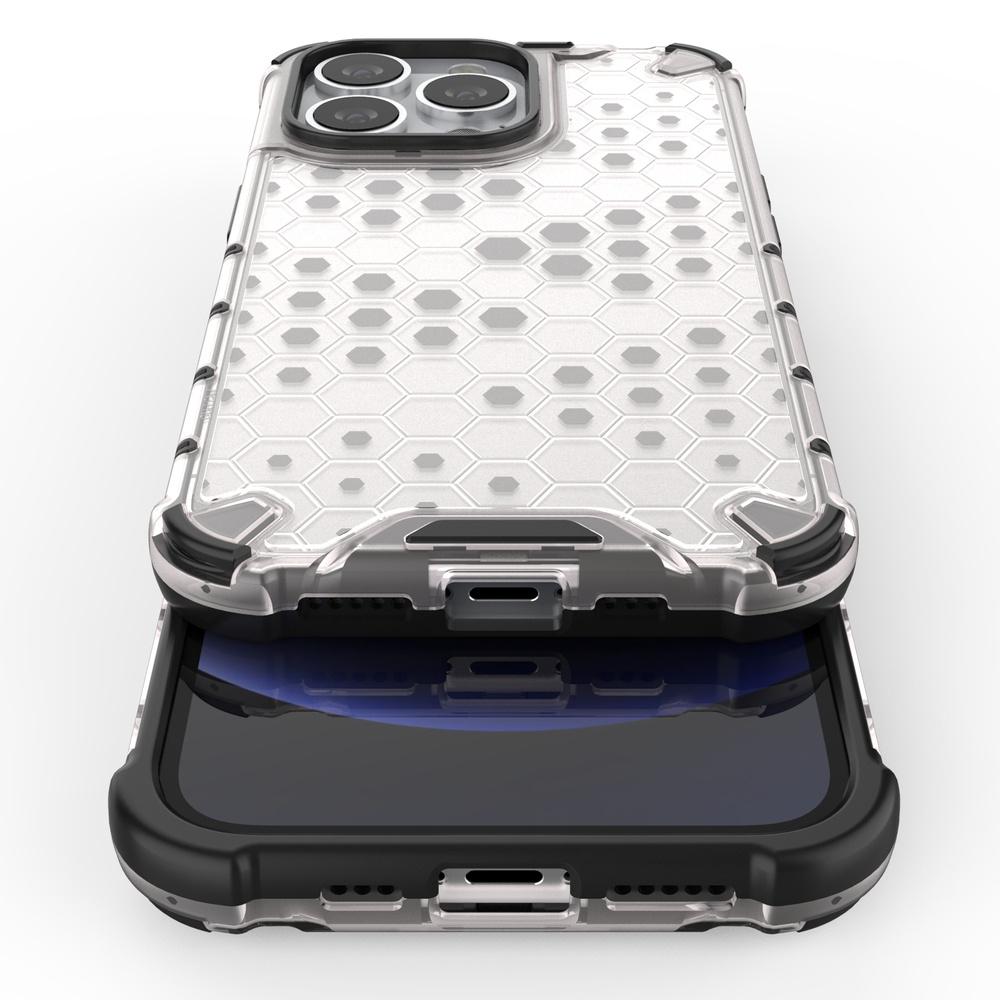 Rugged Honeycomb Case with Gel Frame for iPhone 13 Pro - Black