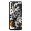 Cross Pattern Bicolor Lion Phone Case for Samsung Galaxy A55 A35 A17 A07 A15 A13 A25 A51 A71 A72 A73 A32 A52 A52S A41 Soft TPU