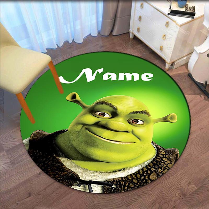 Custom Name Shrek Printed Round Rug Carpet Chair Rug Area Rug Entryway Doormats,for Office Chair Living Room Bedroom Kitchen Room.