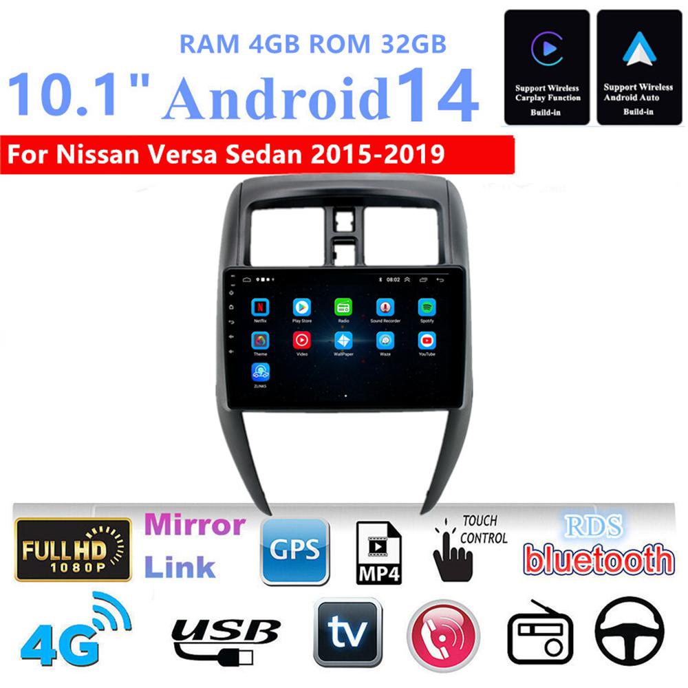 10,1-дюймовая Android Стерео Магнитола 4+32 ГБ GPS Навигация для Nissan Versa Sedan 2015-19