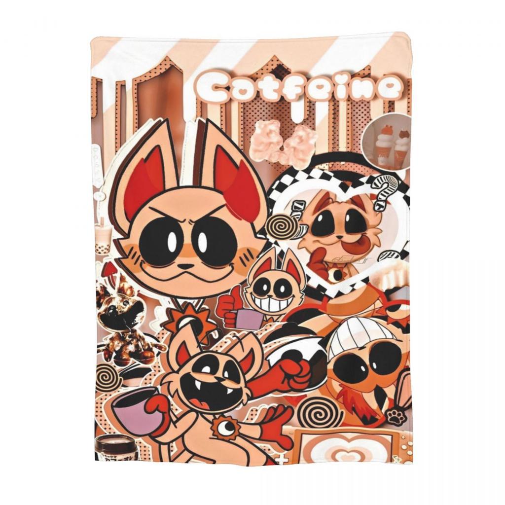 CATNAP DOGDAY Мультяшные Улыбающиеся Зверушки Пледы Коралловый Флис Плюшевый Принт Легкие Пледы для Постельного Белья Плюшевое Тонкое Одеяло