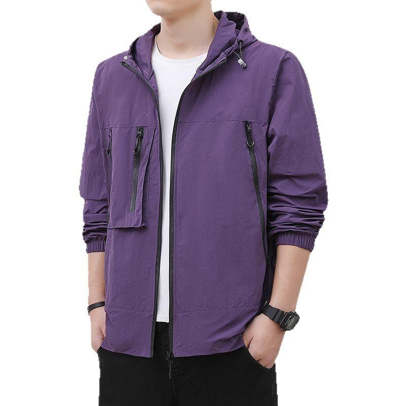 Summer light and quick-drying ice-feeling sunscreen clothing outdoor sunshade UV hooded long-sleeved top American skin clothing