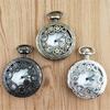 Steampunk Copper Vintage Hollow Gear Hollow Quartz Pocket Watch Necklace Pendant Clock Chain Men Women