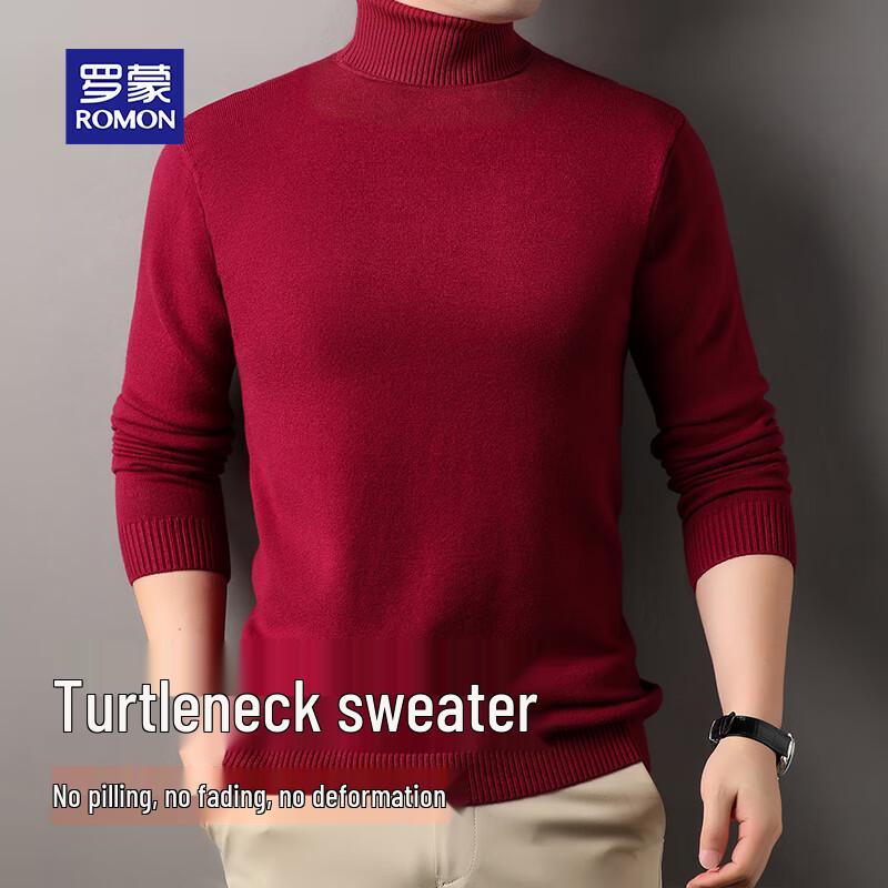 ROMON Men's Turtleneck Knit Sweater
