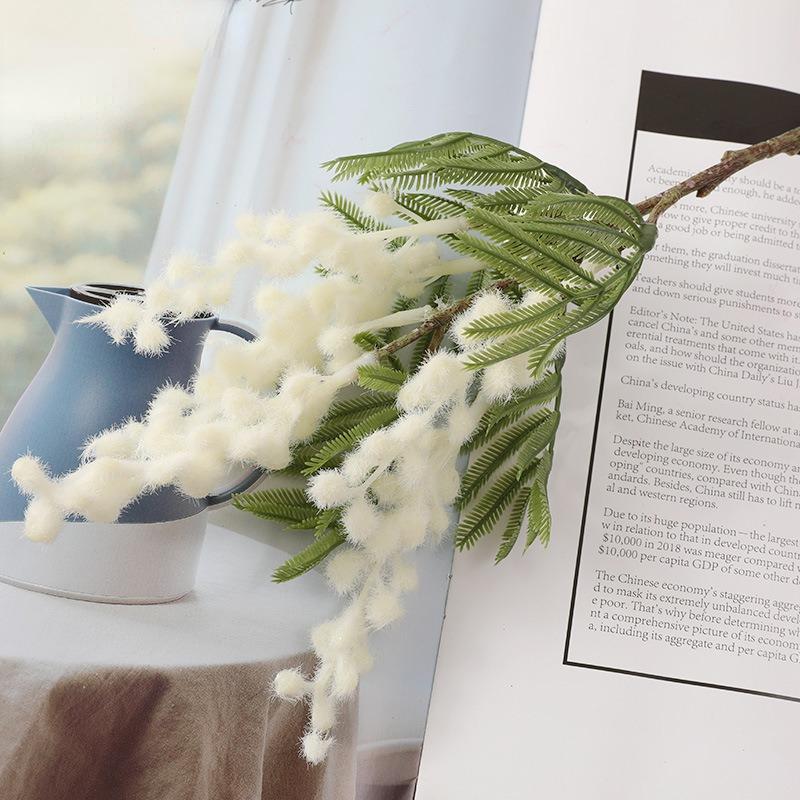 3 шт., 38 см, искусственные цветы акации, желтая мимоза, спрей, вишня, фруктовая ветка для свадьбы, украшение домашнего стола, искусственный цветок