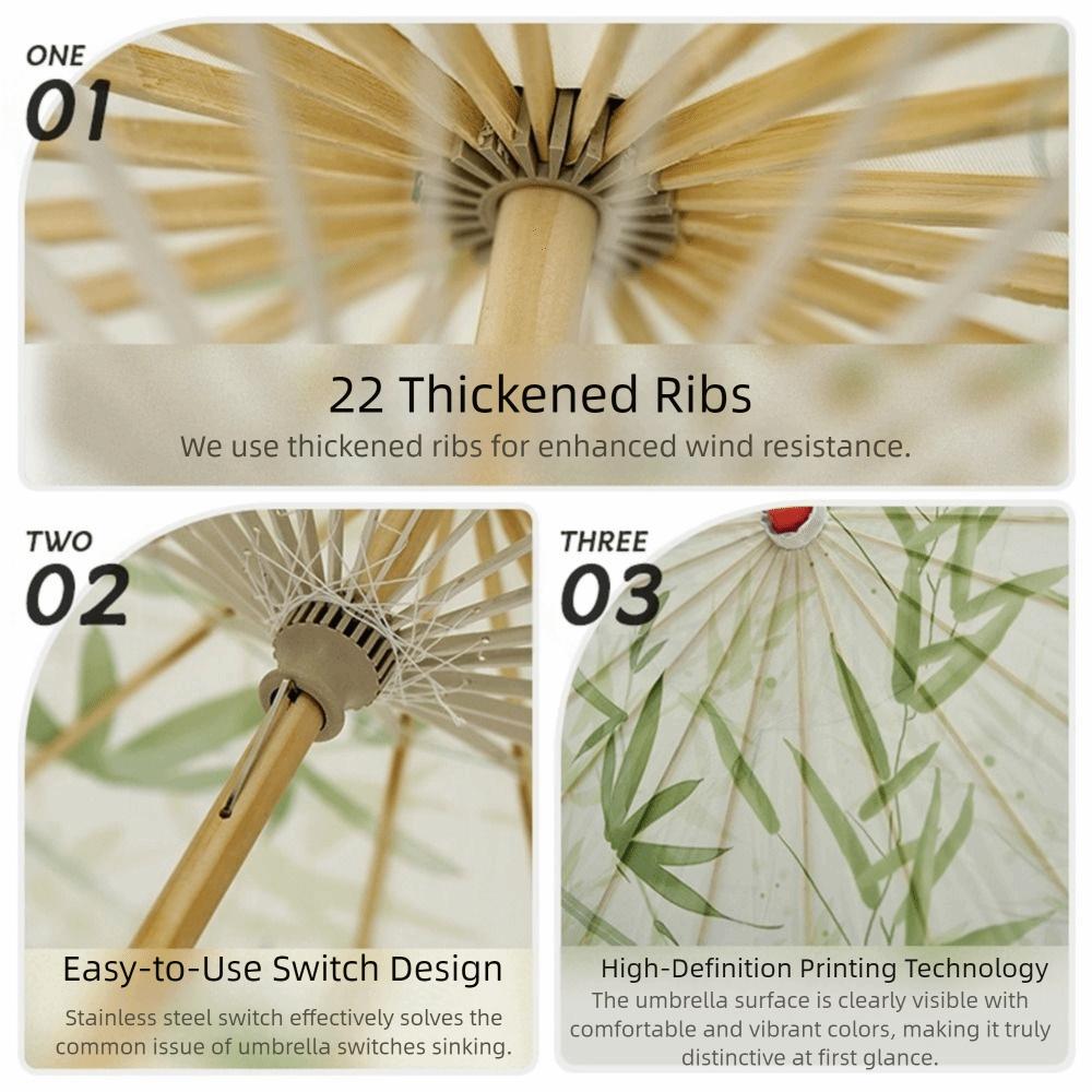 Bamboo Ancient Dance Umbrella Handmade Costume Parasol Oil Paper Umbrella Photograph Prop