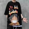 Summer Japan Anime One Piece Printing Men Casual T-shirt Round Neck Short Sleeve Tops