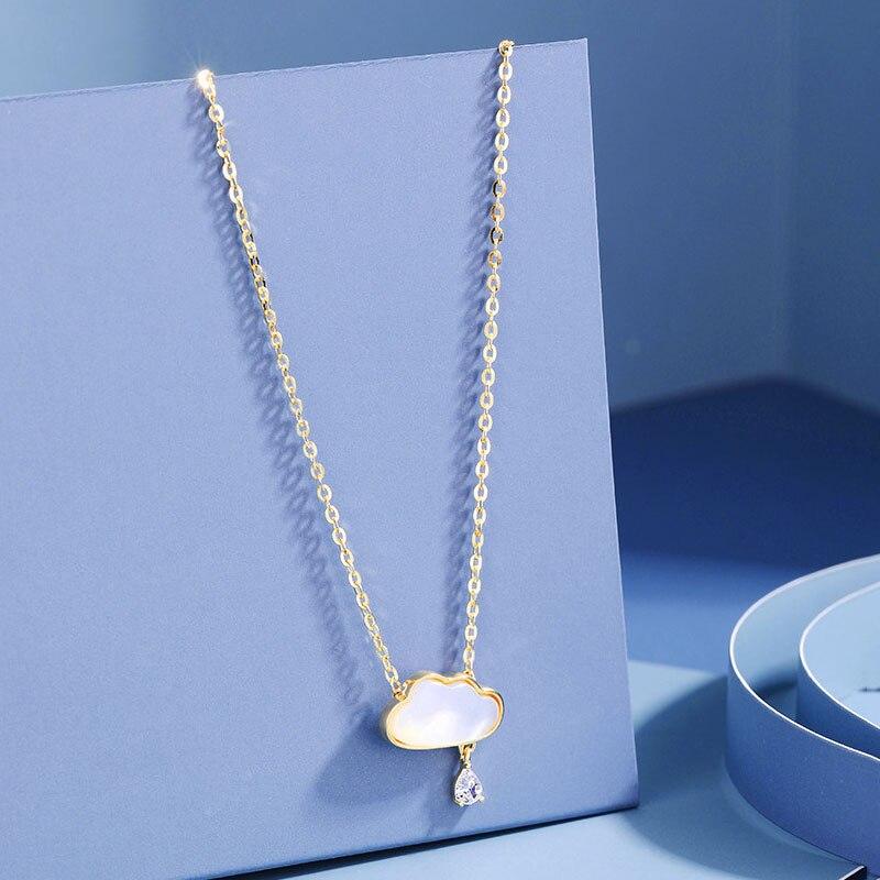 Ожерелье с подвеской в виде ракушки из стерлингового серебра 925 пробы для женщин, ожерелье с цепочкой на ключицу, подарок на годовщину свадьбы, вечеринки, ювелирное украшение S-N692
