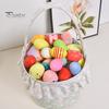 Корзина для пасхального кролика, многоразовое тканевое пасхальное ведро, оборчатая корзина для хранения с ручкой для детей, пасхальная охота за яйцами