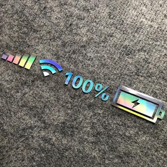 Funny Wifi Battery Signal Car Stickers Reflective Decal Strip Accessories