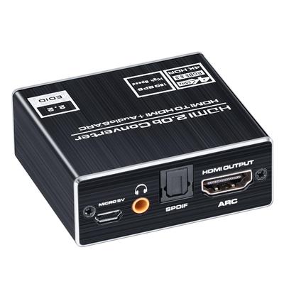 BLUPOW VA98 4K60Hz HDMI 2.0 Аудиоразветвитель с оптическим и 3,5-мм стерео аудиовыходами, совместимый с ARC, Цифровое аудио и разделение звука, Аудиоспли