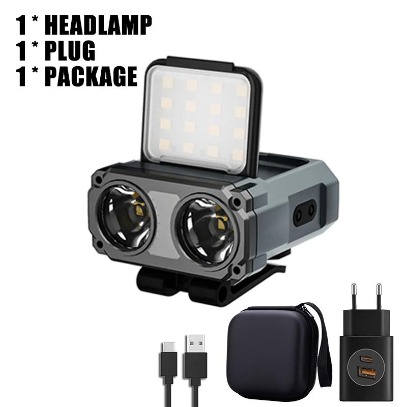 Ultra Bright Induction LED Headlight Multifunctional Hat Clip Light Rechargeable Portable Outdoor Emergency Lighting Flashlight