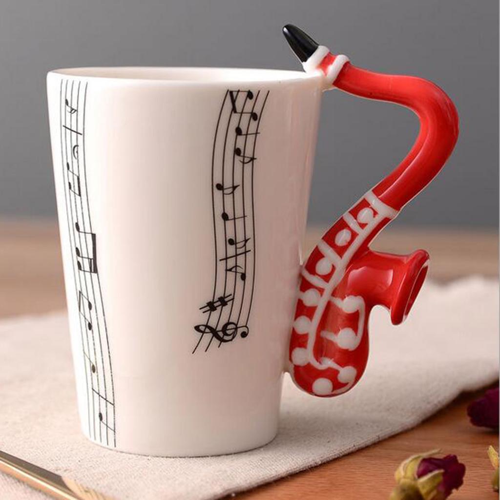 Креативная керамическая чашка для кофе с ручкой в виде гитары