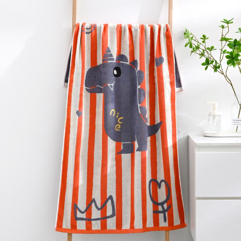 Luxury Yarn-Dyed Jacquard Cotton Bath Towel - Soft, Absorbent, Thick, and Large