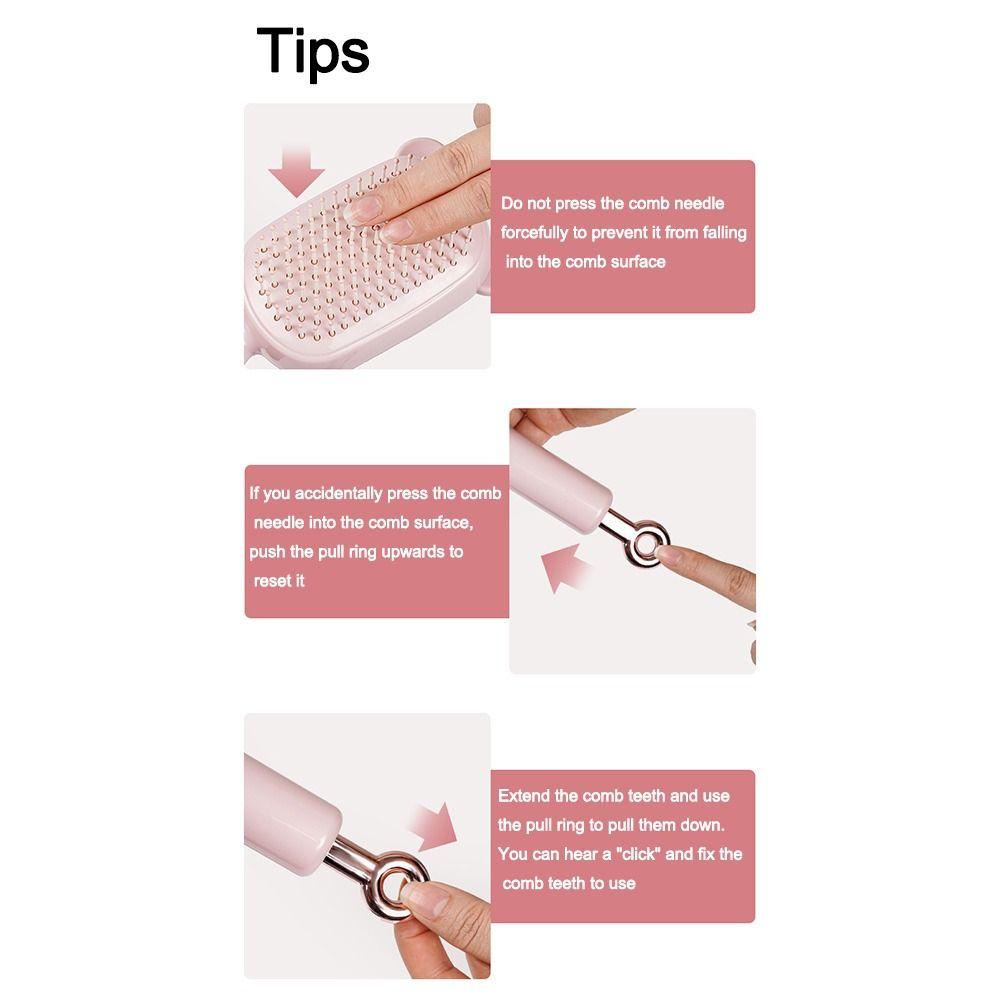 Anti-static Magic Retractable Comb Self Cleaning Massage Hair Brush Hairdressing Hairstyling Tools