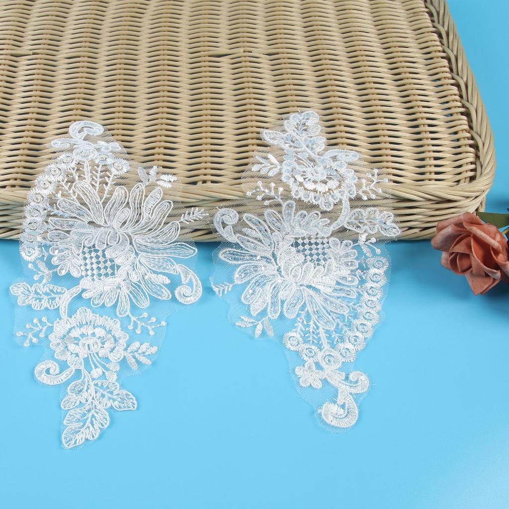 Car Bone Pair Flower Dress Princess Dress Patch Pair Flower Bridal Headdress Jewelry Headband Material Pair Flower Lace Flower