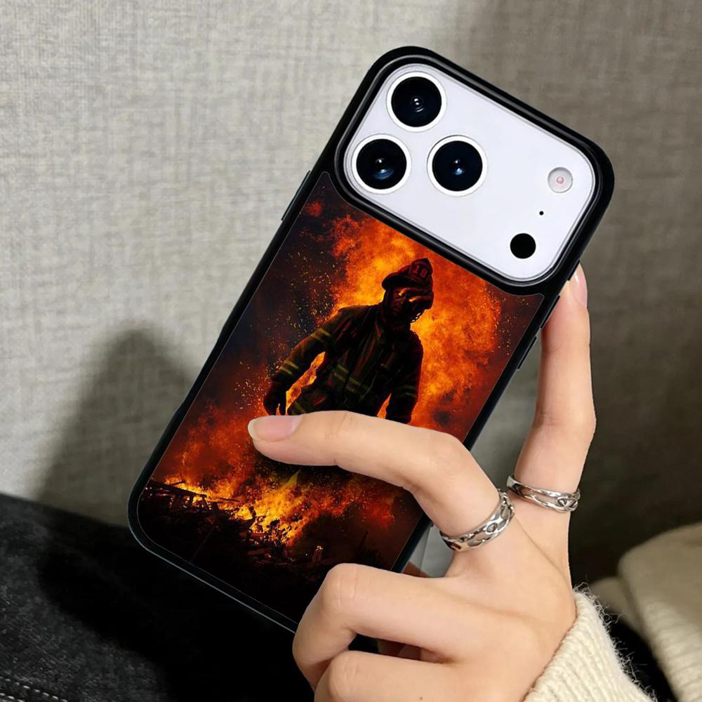 Capa Case for iPhone 17 Air 16 Pro Max 15 Plus 11 13 Mini 14 12 Back Phone Cover Firefighter Heroes
