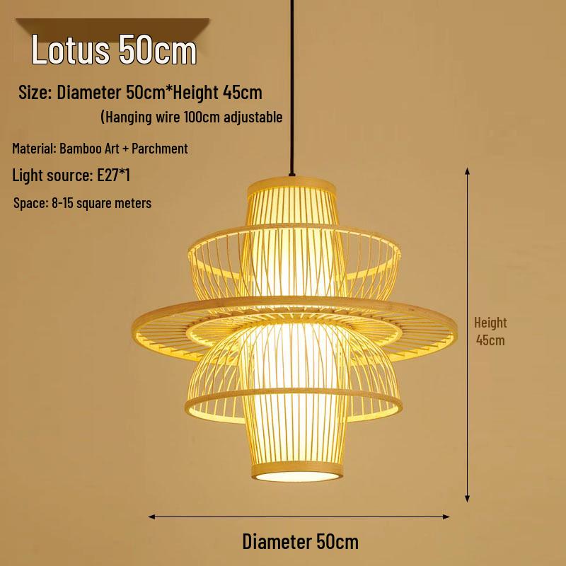 Retro Zen Bamboo Weaving Pendant Lamp for Restaurants & Teahouses